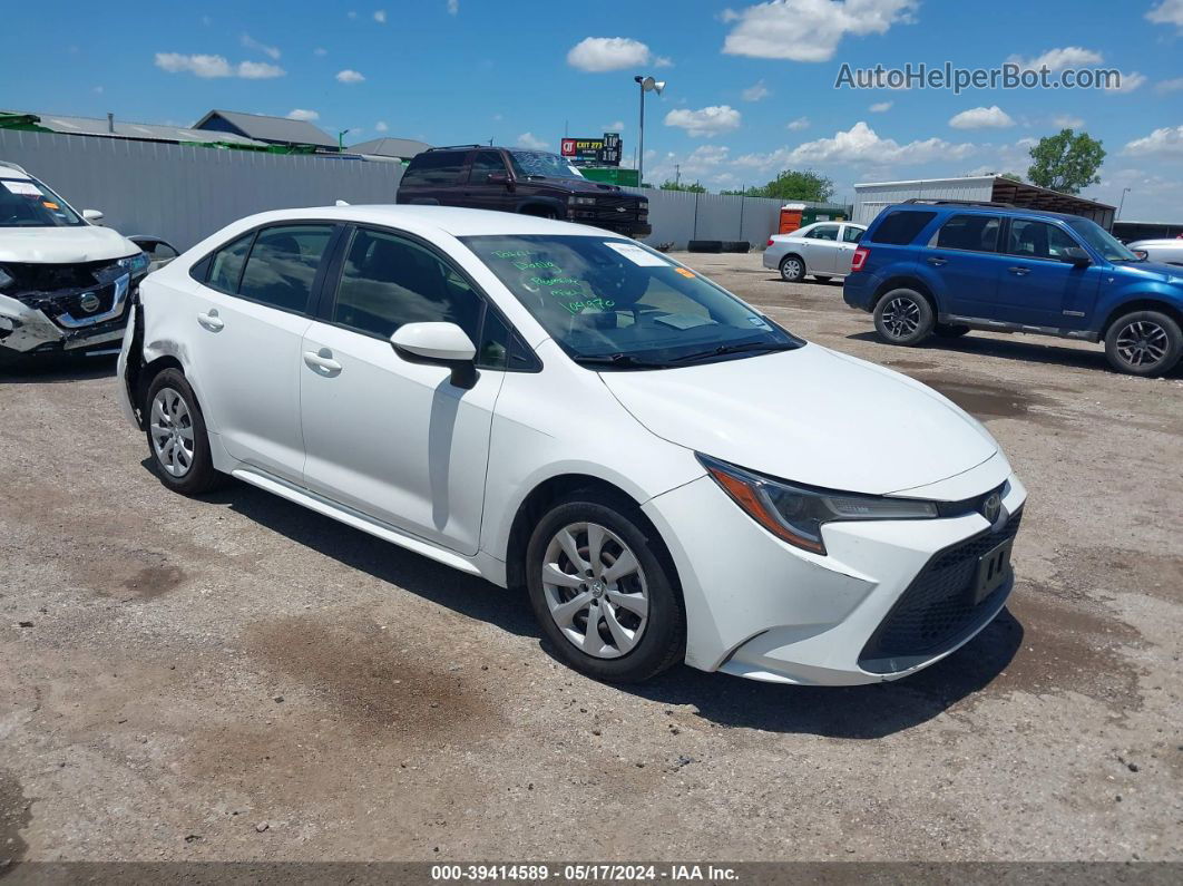 2020 Toyota Corolla Le White vin: JTDEPRAE4LJ003546