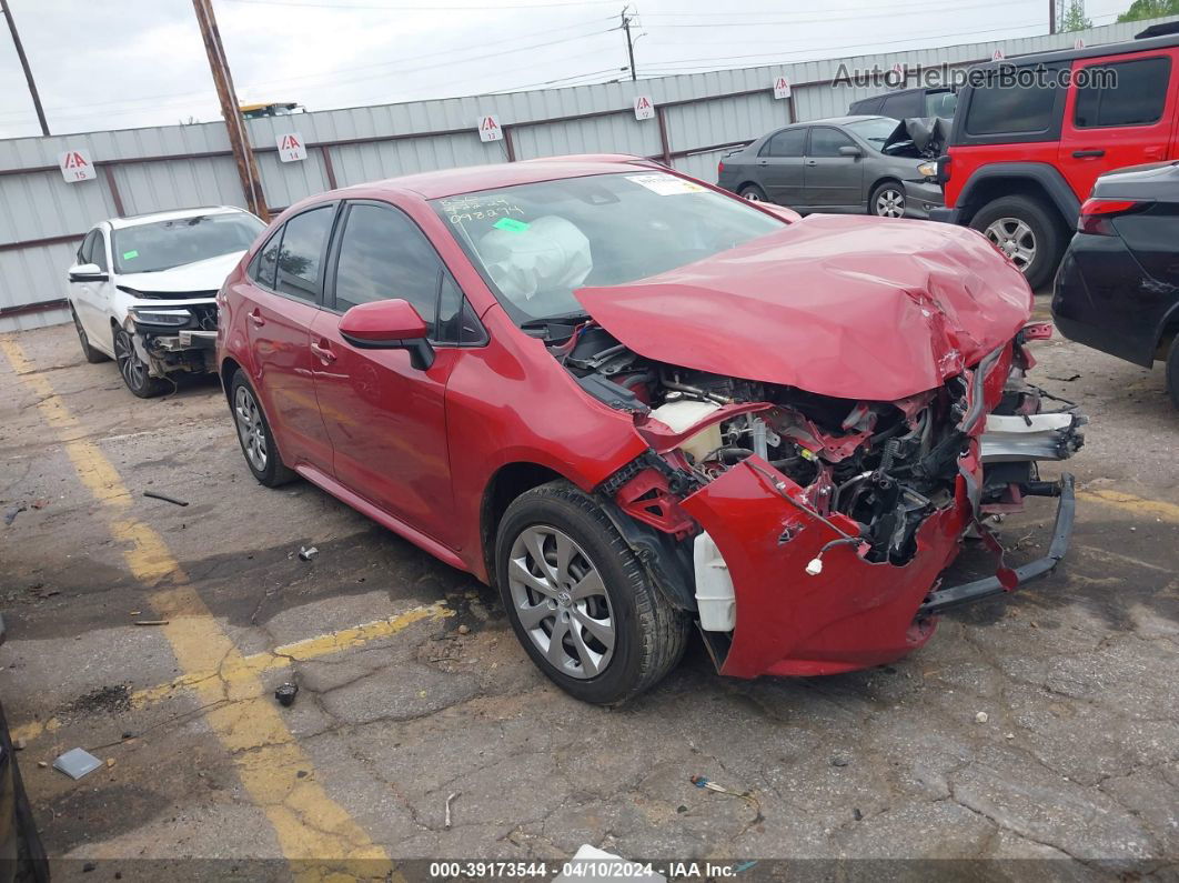 2020 Toyota Corolla Le Burgundy vin: JTDEPRAE5LJ098294