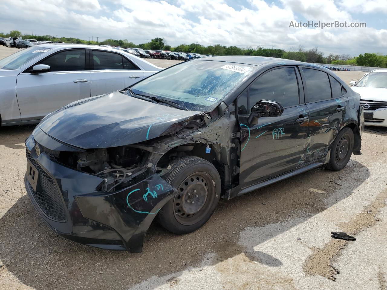 2020 Toyota Corolla Le Черный vin: JTDEPRAE5LJ106037