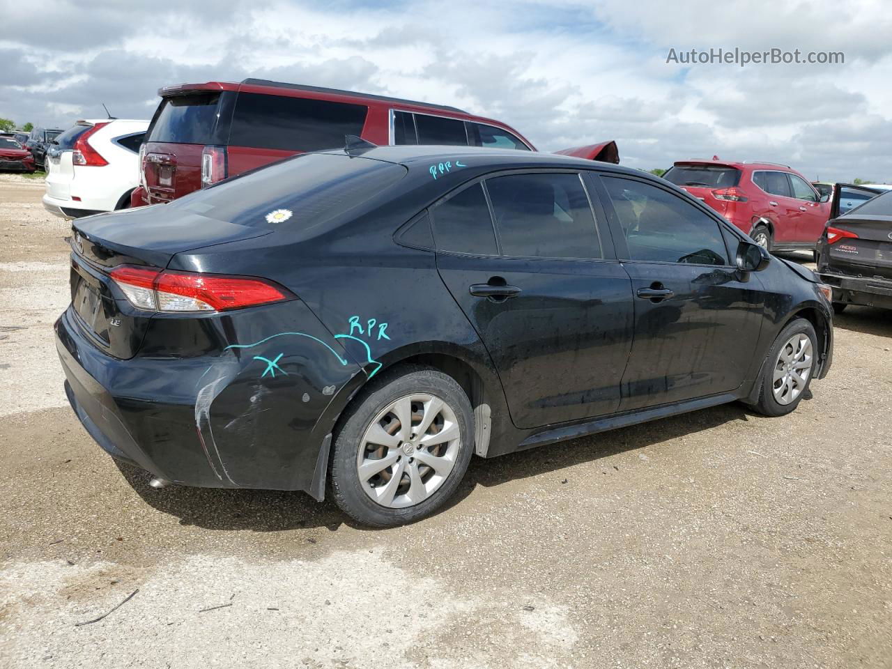 2020 Toyota Corolla Le Черный vin: JTDEPRAE5LJ106037