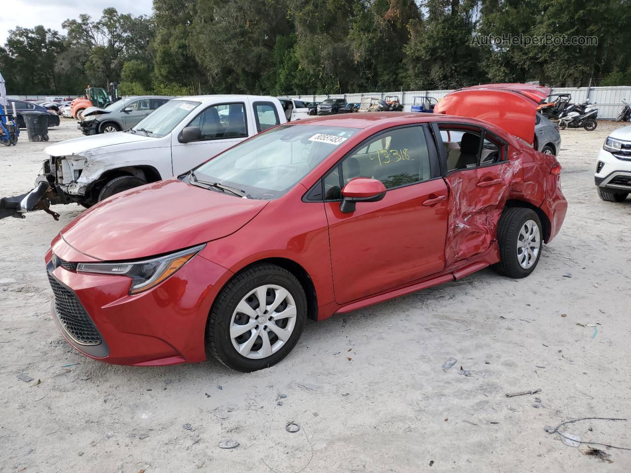 2020 Toyota Corolla Le Красный vin: JTDEPRAE7LJ073400