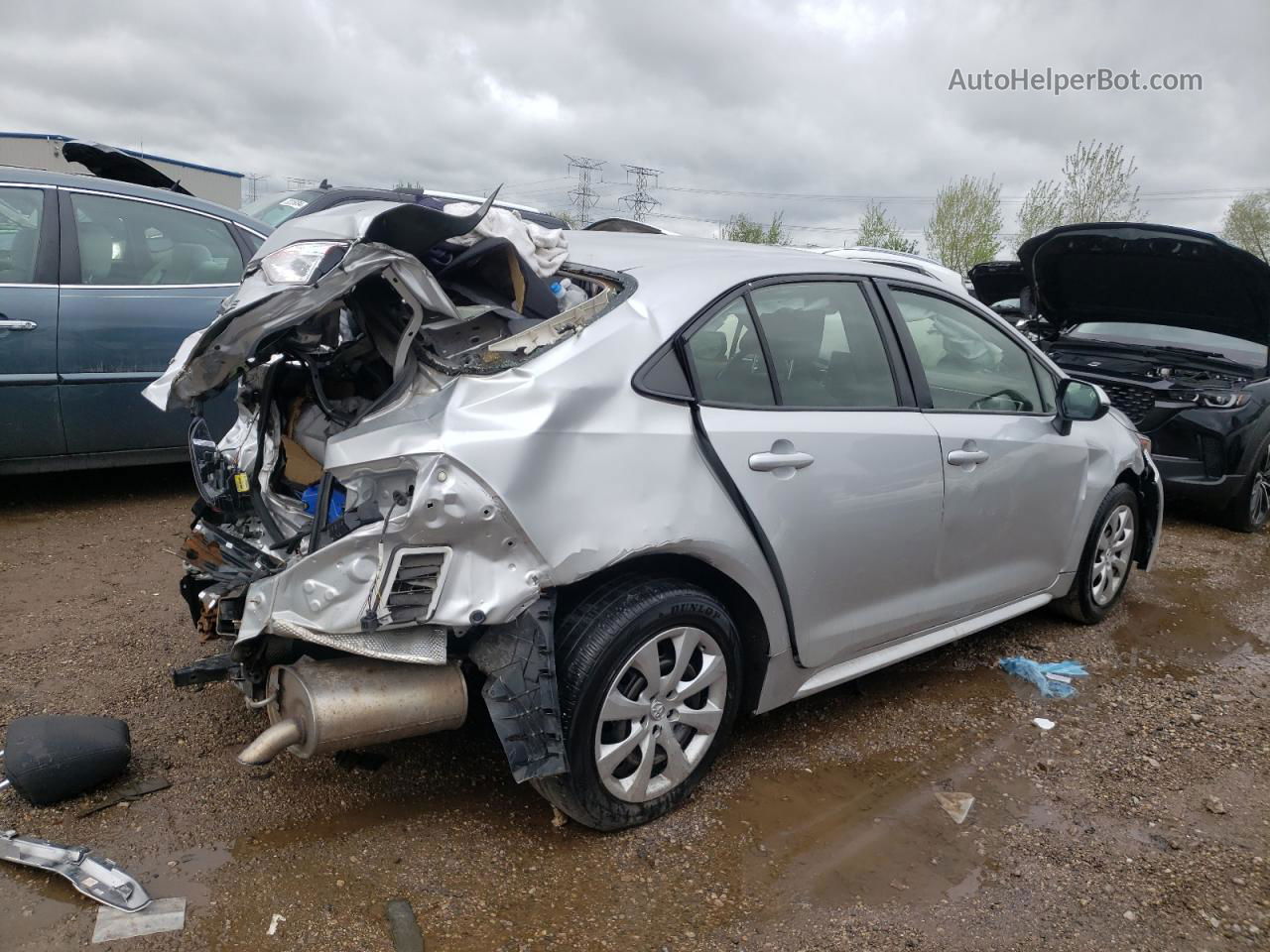 2020 Toyota Corolla Le Серебряный vin: JTDEPRAE9LJ037188