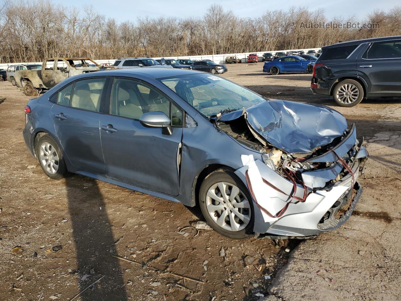 2020 Toyota Corolla Le Blue vin: JTDEPRAE9LJ064617