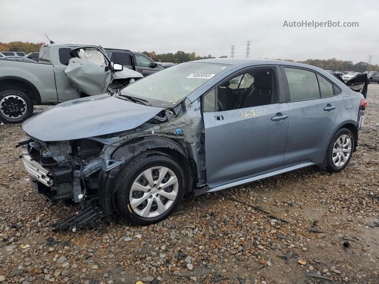 2020 Toyota Corolla Le Blue vin: JTDEPRAEXLJ096640