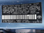 2008 Toyota Prius Touring Blue vin: JTDKB20U187722324