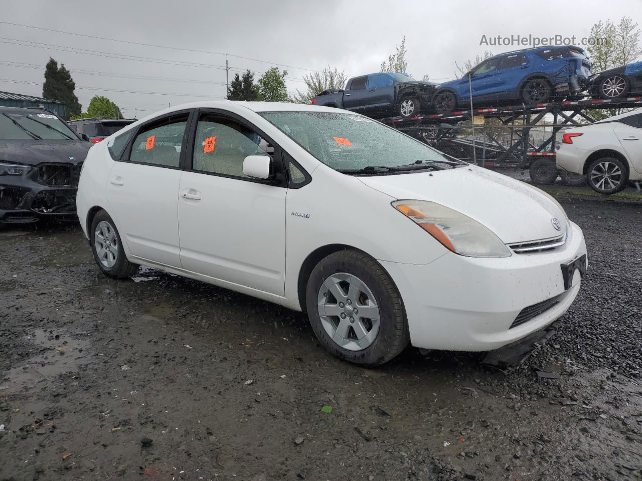 2007 Toyota Prius  White vin: JTDKB20U577573155