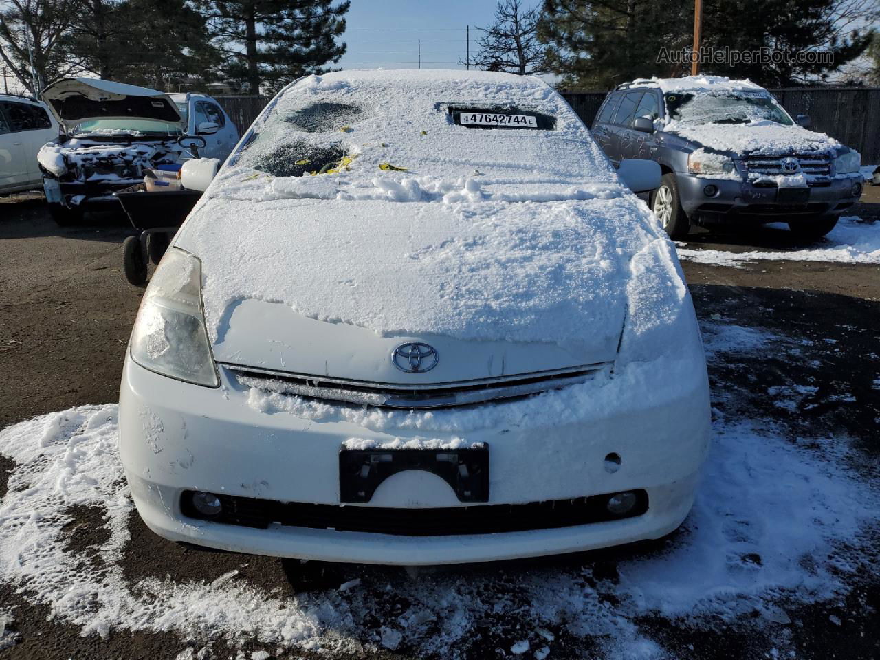 2007 Toyota Prius  White vin: JTDKB20UX77634340