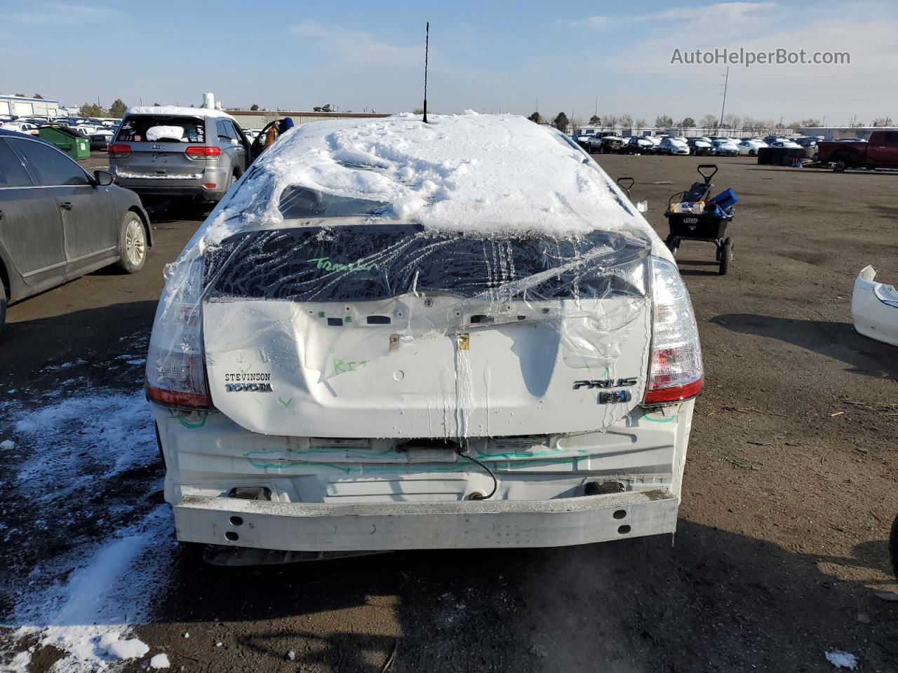 2007 Toyota Prius  White vin: JTDKB20UX77634340