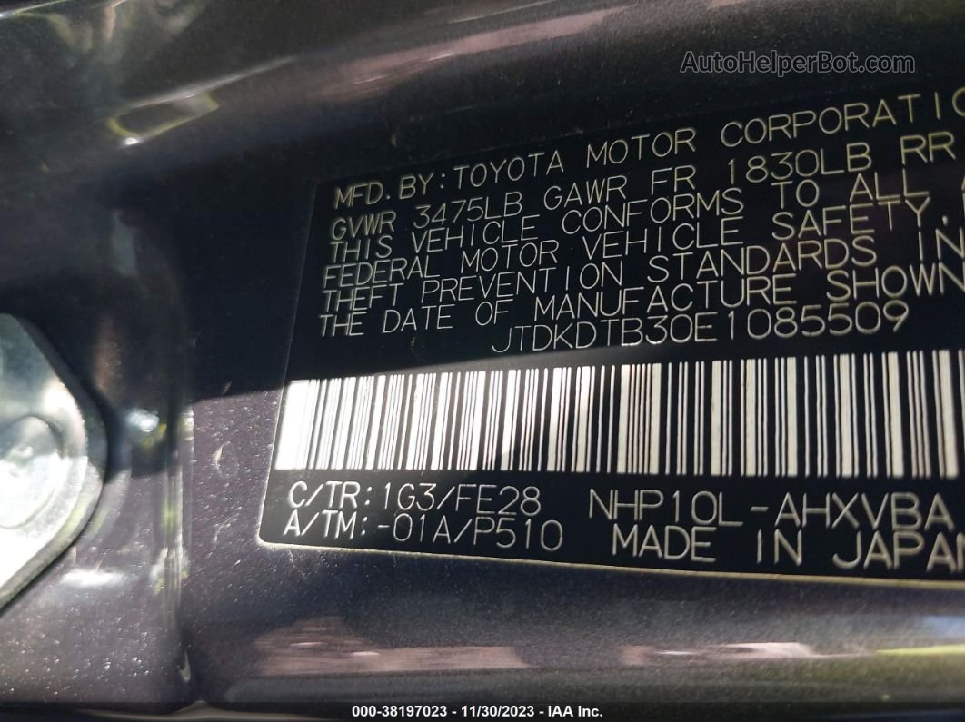 2014 Toyota Prius C One Gray vin: JTDKDTB30E1085509