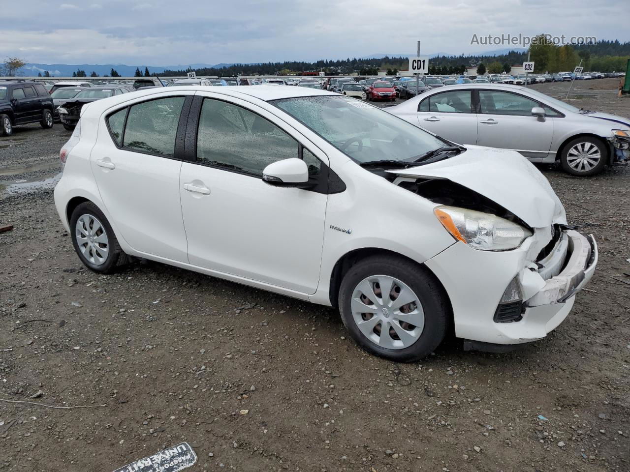 2013 Toyota Prius C  White vin: JTDKDTB35D1549215