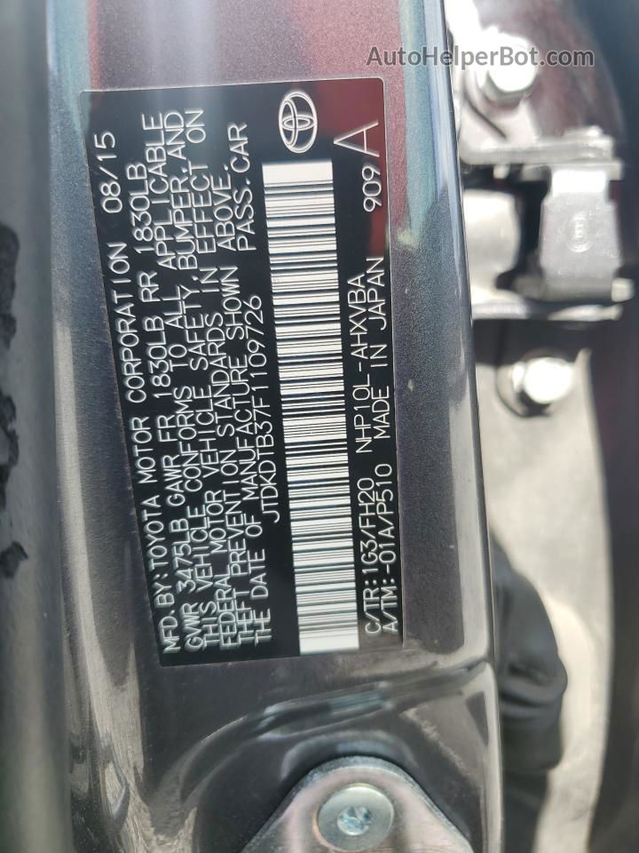 2015 Toyota Prius C  Gray vin: JTDKDTB37F1109726