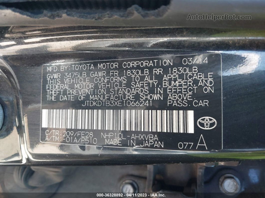 2014 Toyota Prius C One/three/two/four Черный vin: JTDKDTB3XE1066241