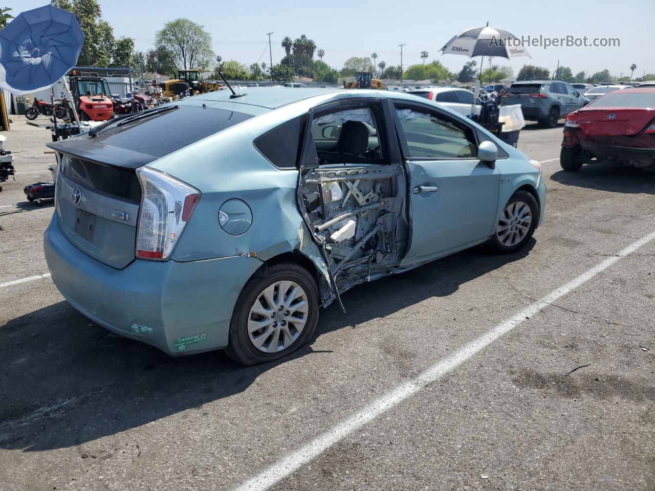 2012 Toyota Prius Plug-in  Turquoise vin: JTDKN3DP0C3030248