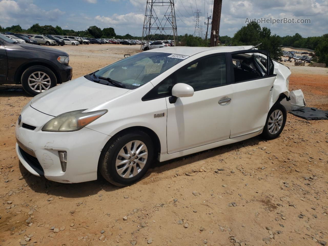 2013 Toyota Prius Plug-in  White vin: JTDKN3DP2D3039311