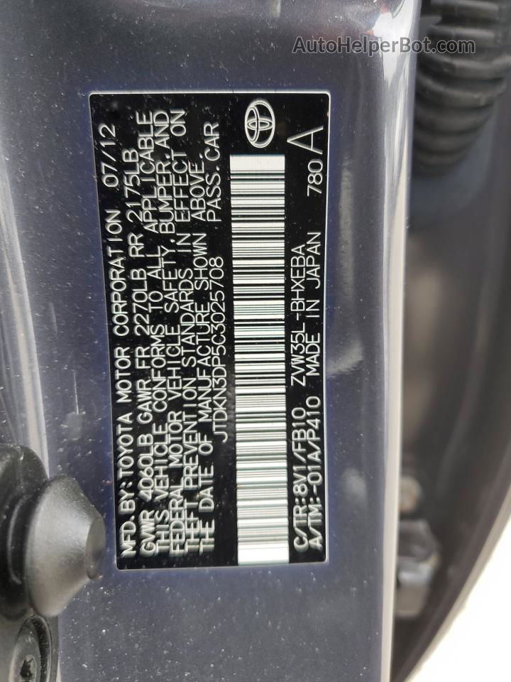 2012 Toyota Prius Plug-in  Gray vin: JTDKN3DP5C3025708