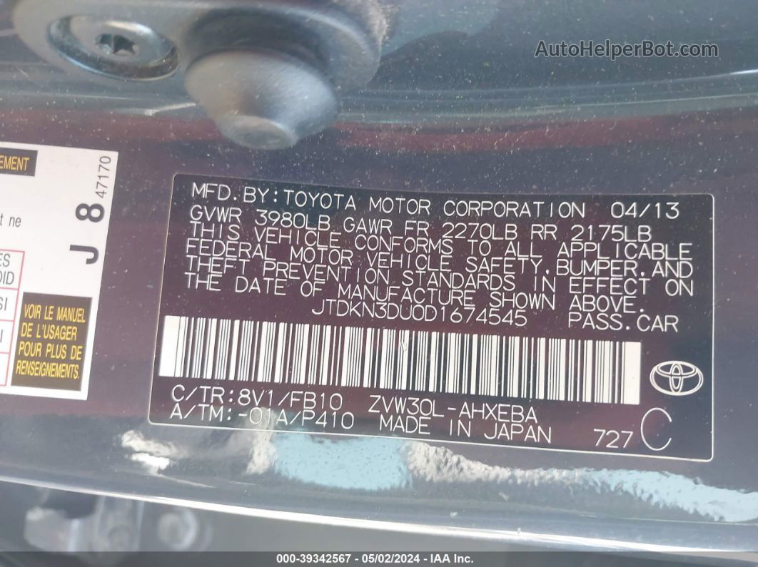 2013 Toyota Prius Two Gray vin: JTDKN3DU0D1674545