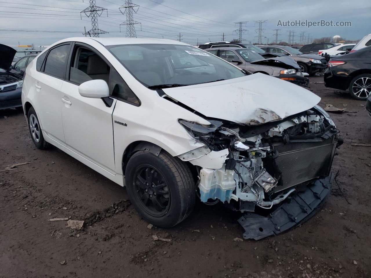 2013 Toyota Prius  White vin: JTDKN3DU0D5555953