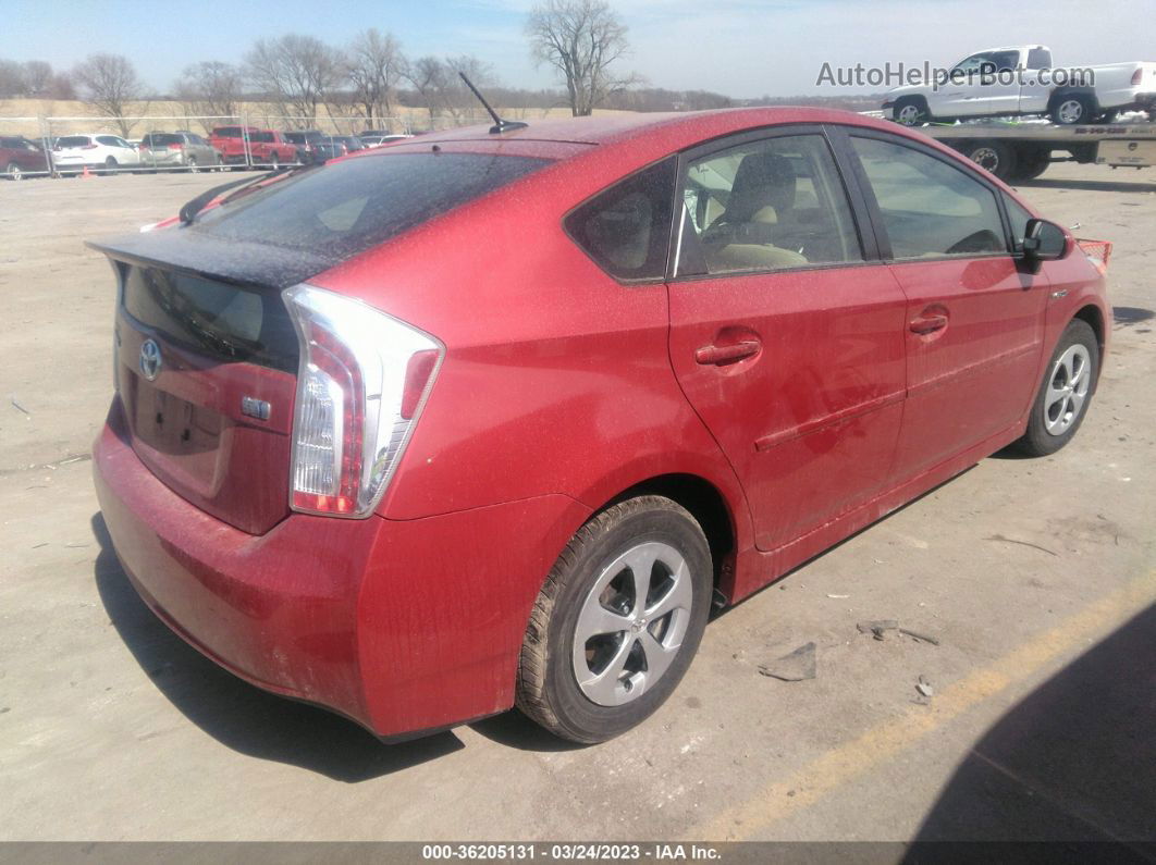 2014 Toyota Prius Four/five/three/one/two Red vin: JTDKN3DU0E1756728