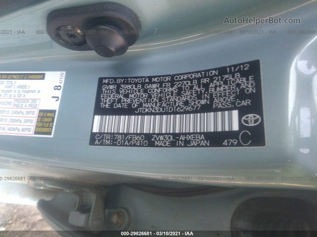 2013 Toyota Prius One/two/three/four/five Зеленый vin: JTDKN3DU1D1629677