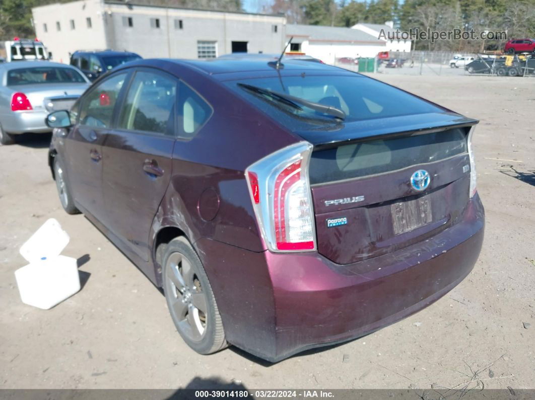 2013 Toyota Prius Three Se Purple vin: JTDKN3DU1D5580411