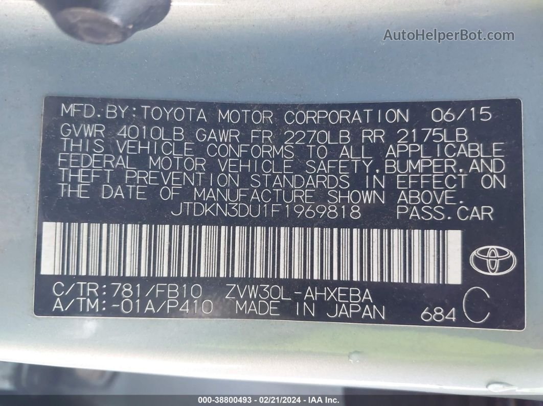 2015 Toyota Prius Two Teal vin: JTDKN3DU1F1969818