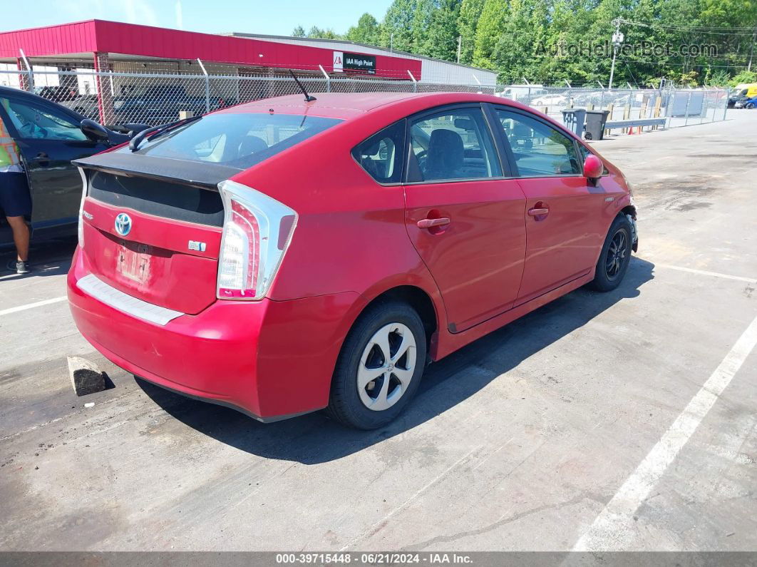 2012 Toyota Prius Two Красный vin: JTDKN3DU2C1484809