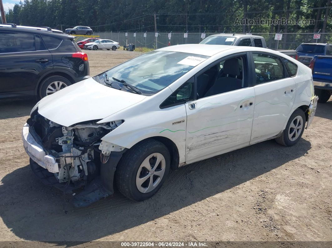 2012 Toyota Prius Three Белый vin: JTDKN3DU2C5441211