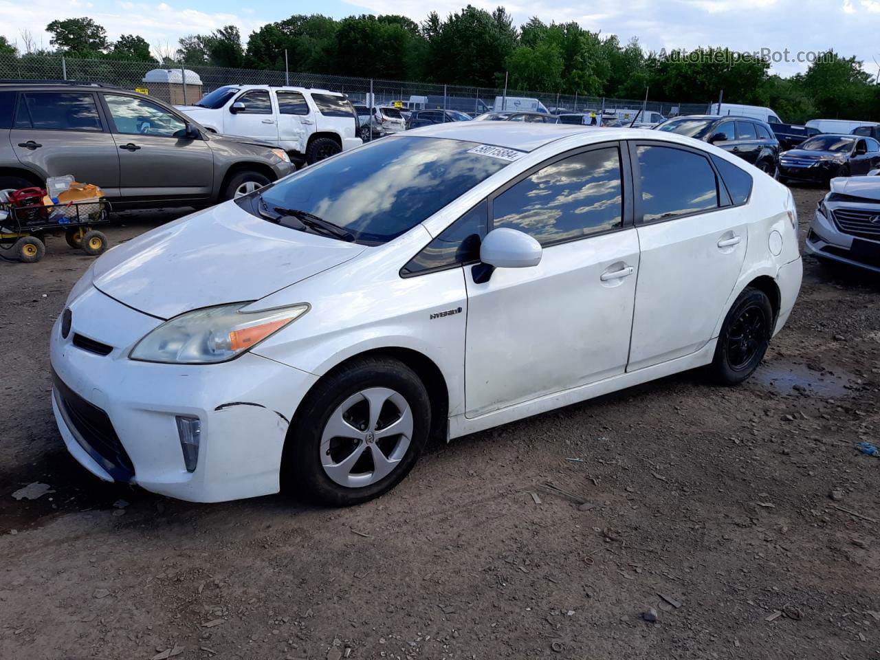 2013 Toyota Prius  White vin: JTDKN3DU2D1676877