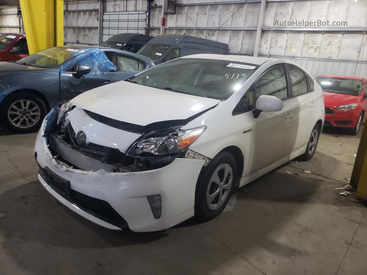 2014 Toyota Prius  White vin: JTDKN3DU2E1831056