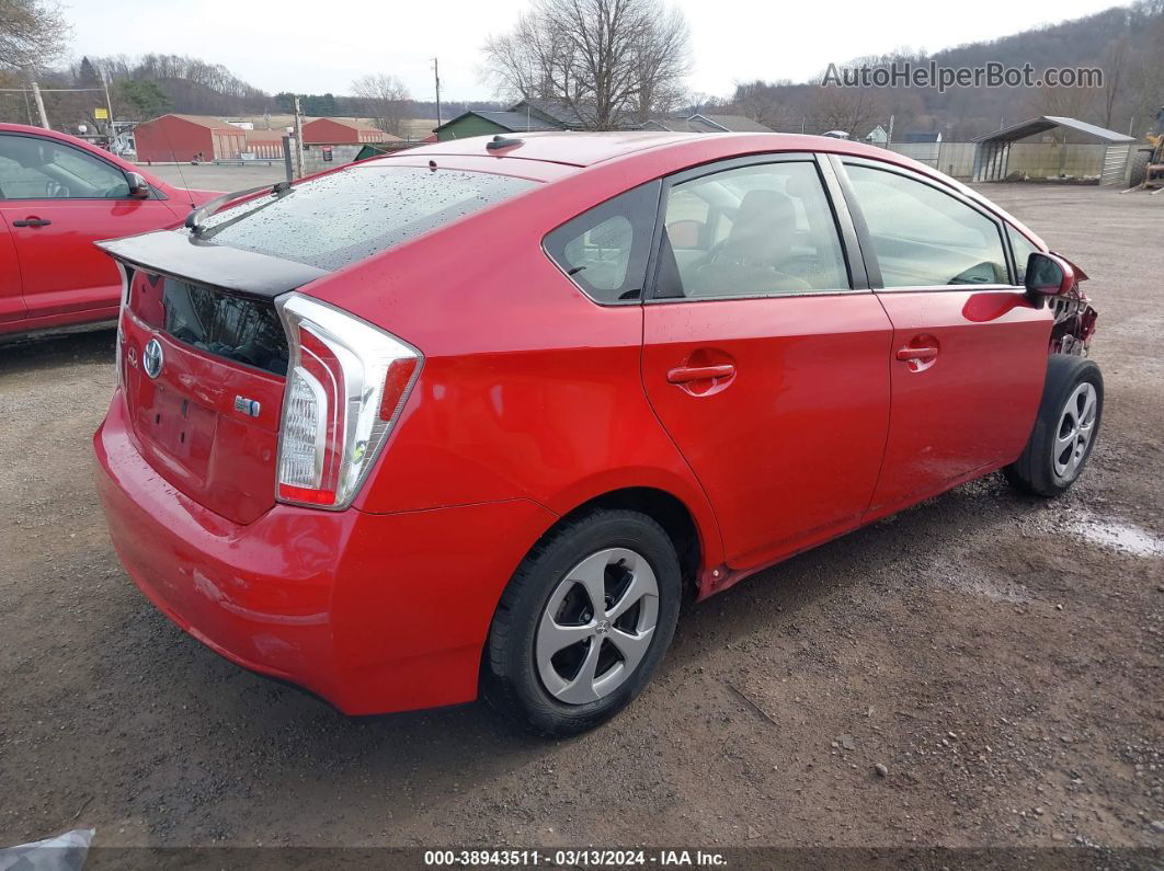 2013 Toyota Prius Four Red vin: JTDKN3DU3D5628023