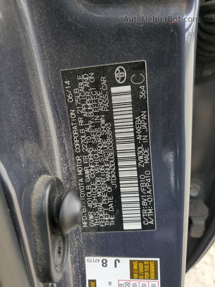 2014 Toyota Prius  Gray vin: JTDKN3DU3E0385893