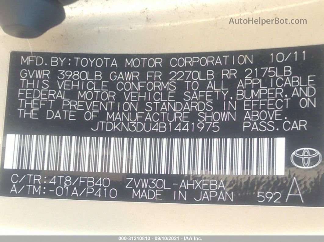 2011 Toyota Prius I/ii/iii/iv/v Beige vin: JTDKN3DU4B1441975