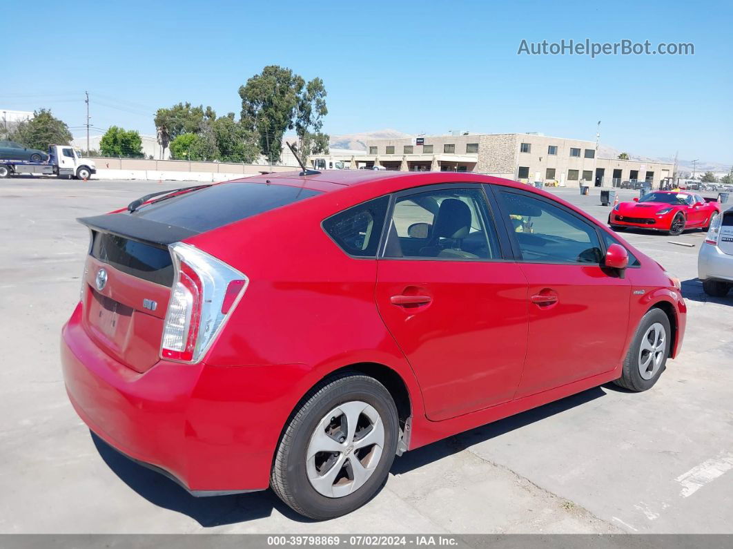 2012 Toyota Prius Four Красный vin: JTDKN3DU4C5437788