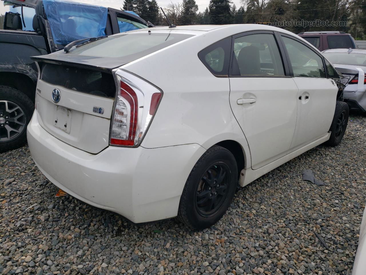 2013 Toyota Prius White vin: JTDKN3DU4D0346924