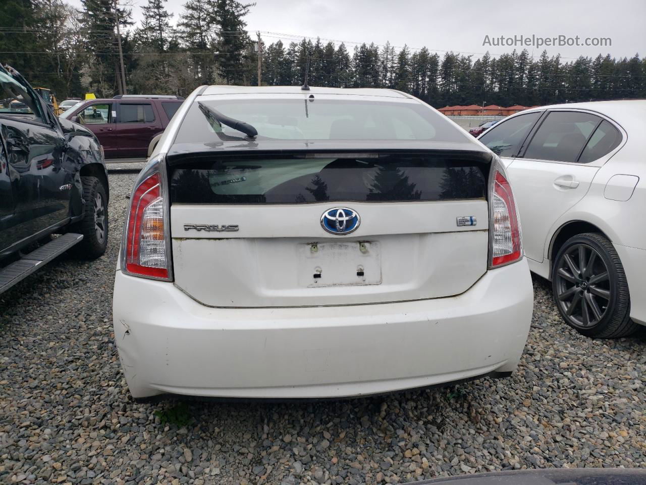 2013 Toyota Prius White vin: JTDKN3DU4D0346924