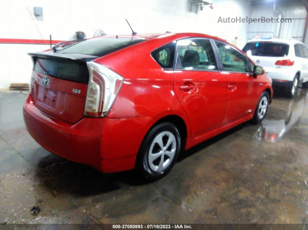 2014 Toyota Prius Four/five/three/one/two Red vin: JTDKN3DU4E0388107