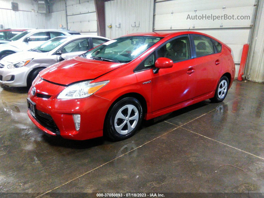 2014 Toyota Prius Four/five/three/one/two Red vin: JTDKN3DU4E0388107