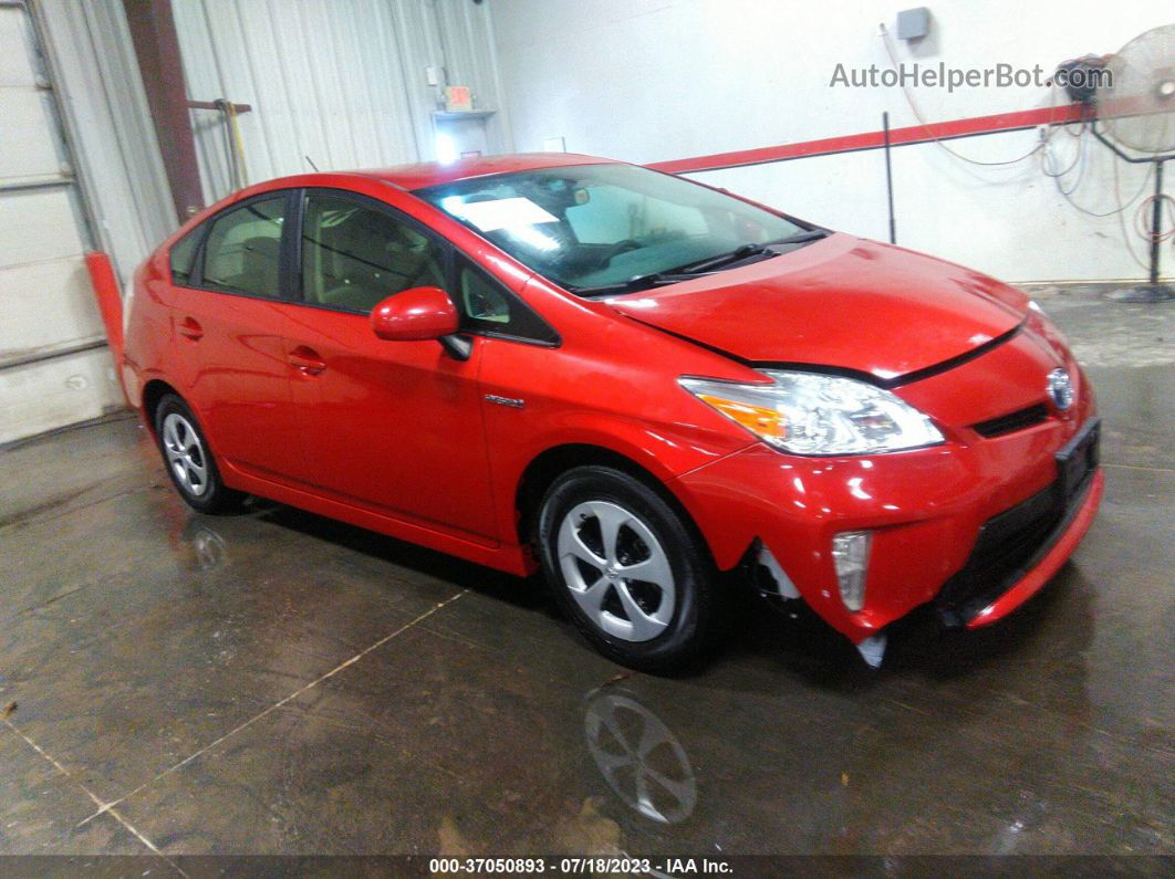 2014 Toyota Prius Four/five/three/one/two Red vin: JTDKN3DU4E0388107