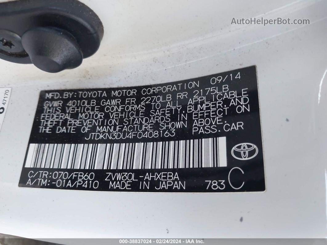 2015 Toyota Prius Three White vin: JTDKN3DU4F0408163