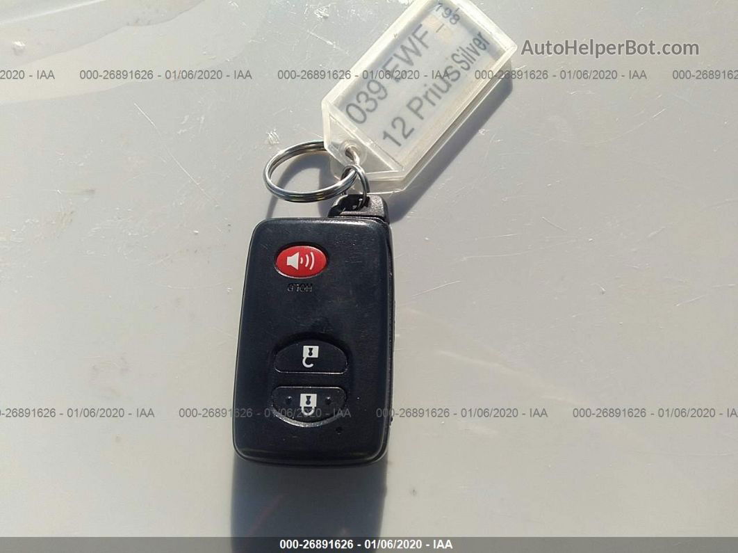 2012 Toyota Prius One/two/three/four/five Серебряный vin: JTDKN3DU6C1510344