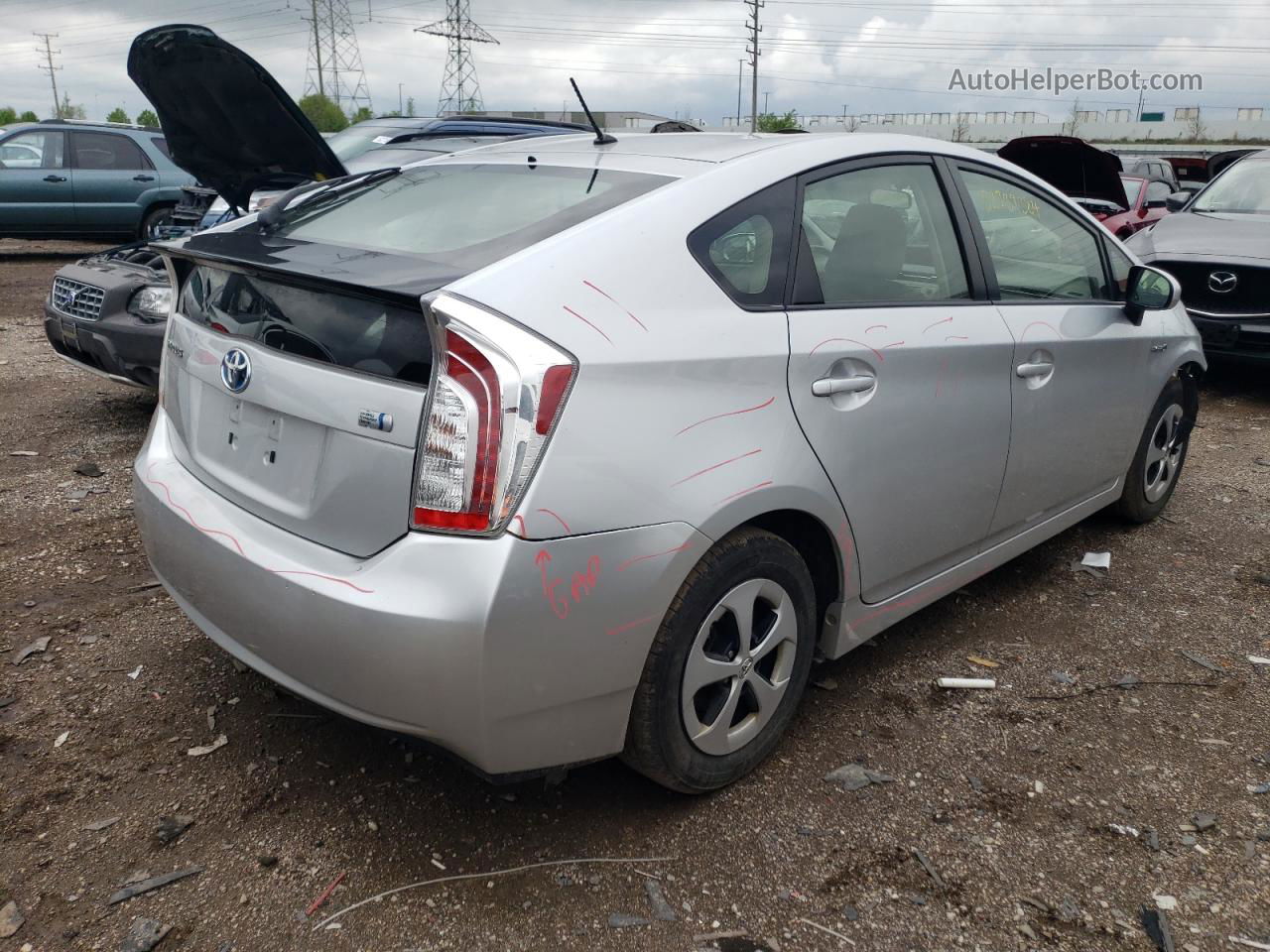 2012 Toyota Prius  Серебряный vin: JTDKN3DU6C5404274