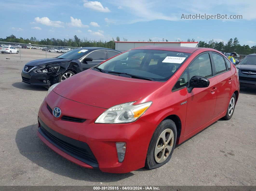 2014 Toyota Prius Two Red vin: JTDKN3DU6E0368442