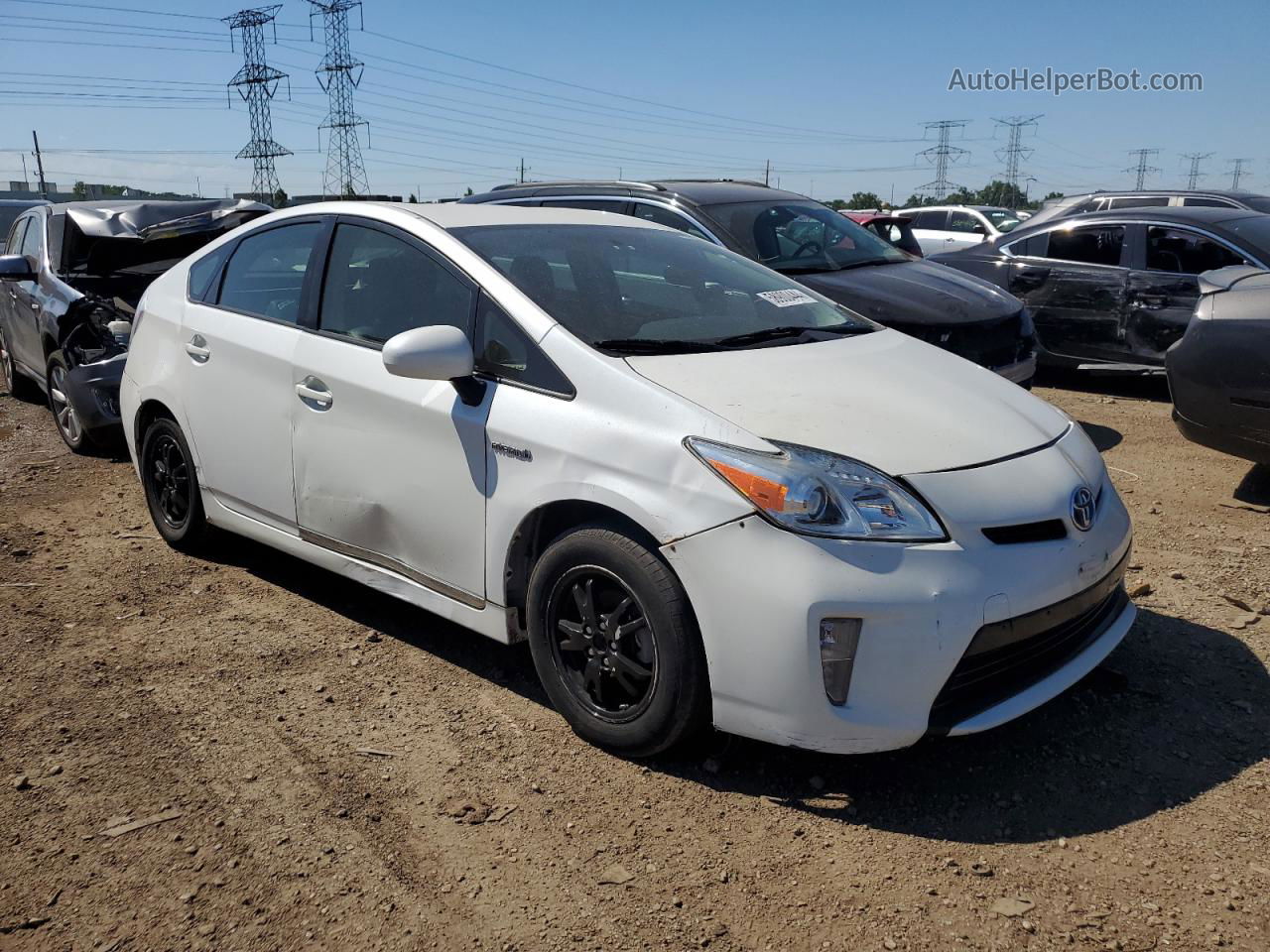 2014 Toyota Prius  White vin: JTDKN3DU6E0377724