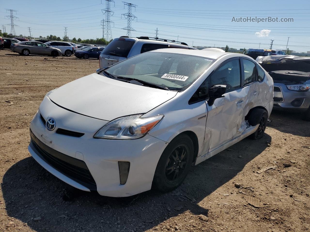 2014 Toyota Prius  White vin: JTDKN3DU6E0377724