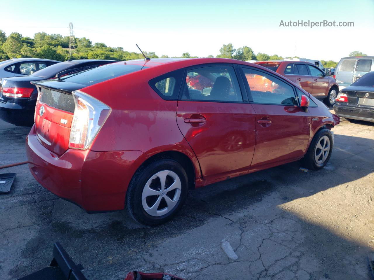 2014 Toyota Prius  Красный vin: JTDKN3DU6E1765174