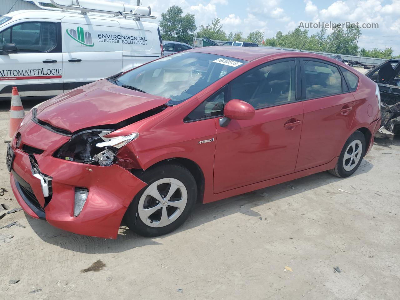 2012 Toyota Prius  Красный vin: JTDKN3DU7C1496373