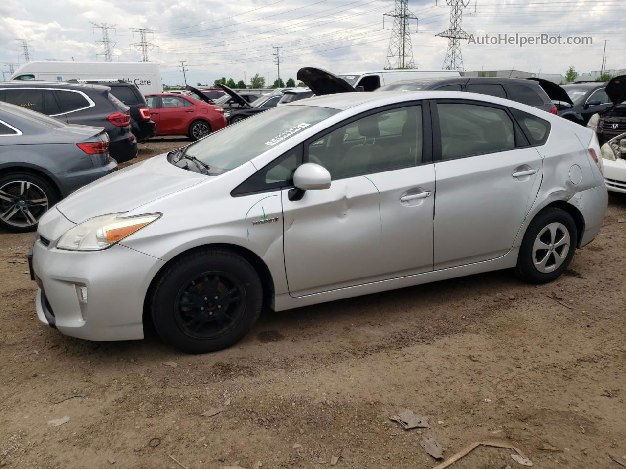 2012 Toyota Prius  Silver vin: JTDKN3DU7C5423061