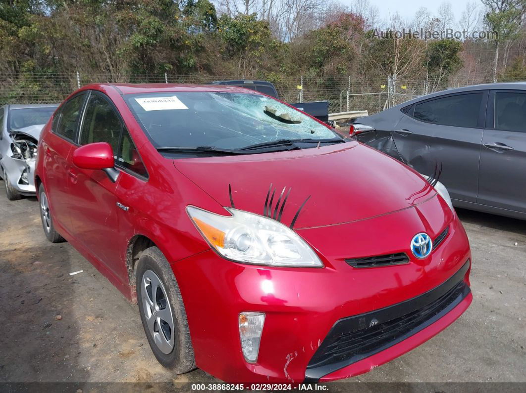 2012 Toyota Prius Four Red vin: JTDKN3DU8C1579584