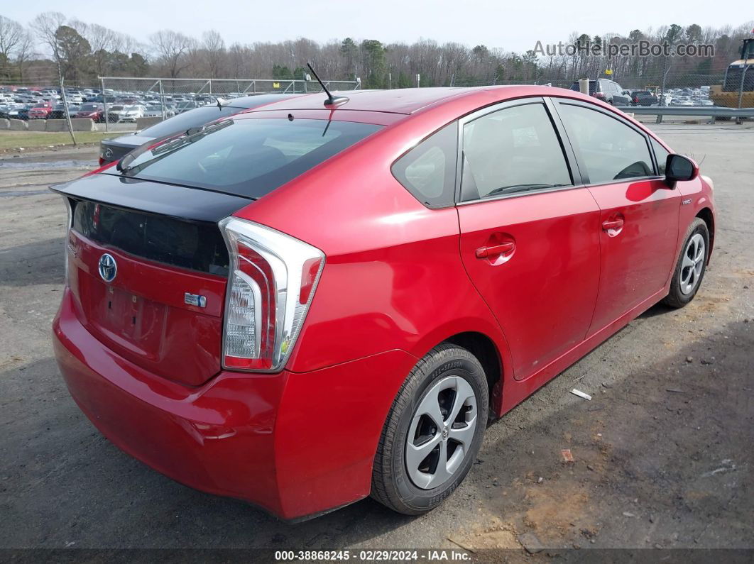 2012 Toyota Prius Four Красный vin: JTDKN3DU8C1579584