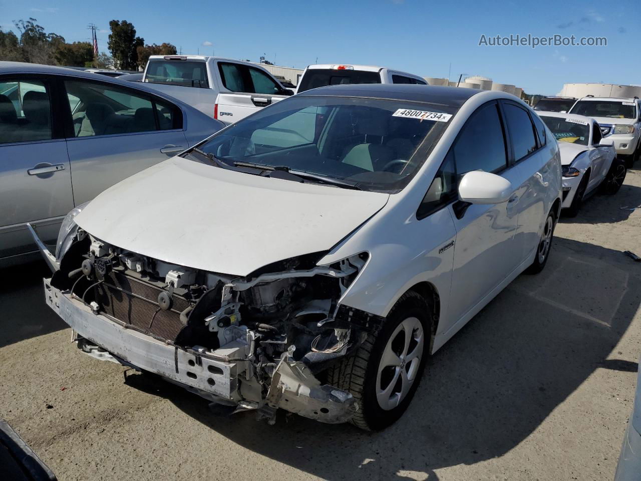 2014 Toyota Prius  White vin: JTDKN3DU8E1767606